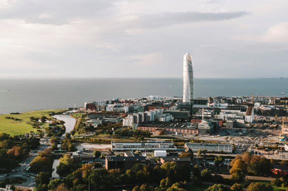 Områdesbild över Västra Hamnen i Malmö
