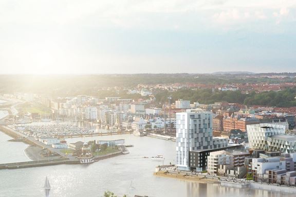 Områdesbild över Oceanhamnen i Helsingborg